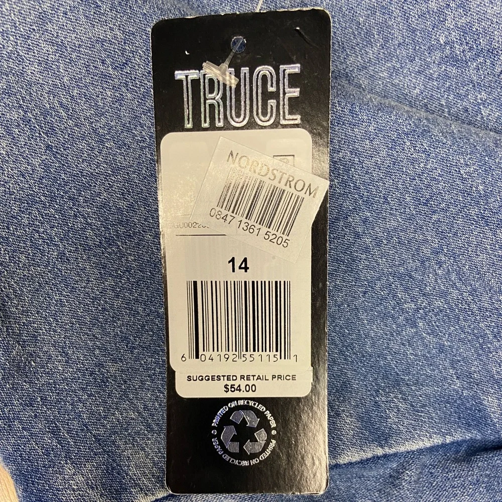 Truce Kids' Long Sleeve Snap Front Denim Dress 14 New With Imperfection - Picture 5 of 6